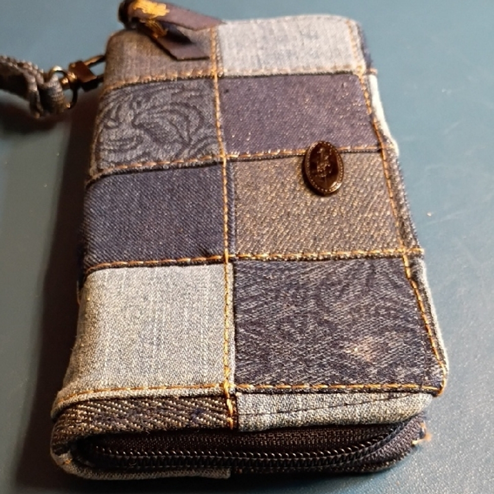 Patchwork Denim Wallet - image 5